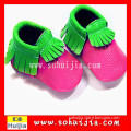 2015 red bow first cow leather baby moccasin leather baby walking shoes